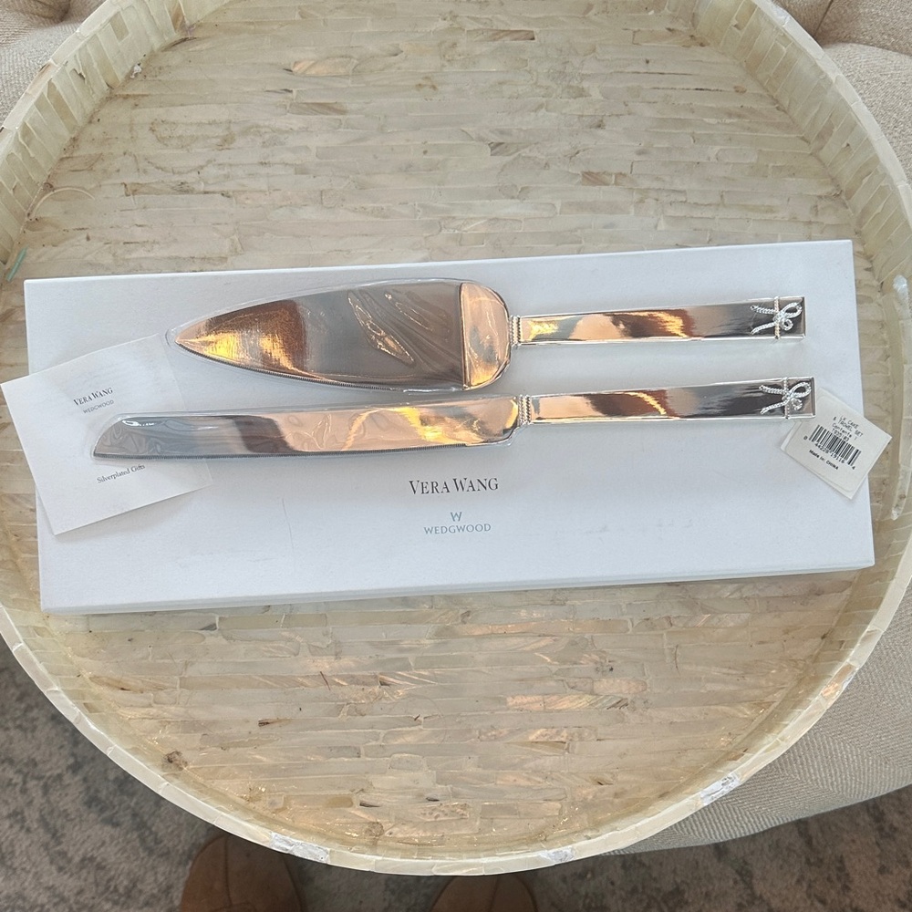 Vera Wang Wedgwood Silver Cake Knife and Server Set